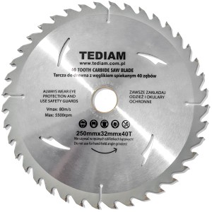 Tarcza widiowa do cięcia drewna TEDIAM 250x32 40T