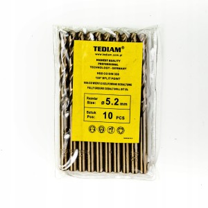 Wiertła do metalu TEDIAM HSS Kobalt 5,2 mm 10 szt
