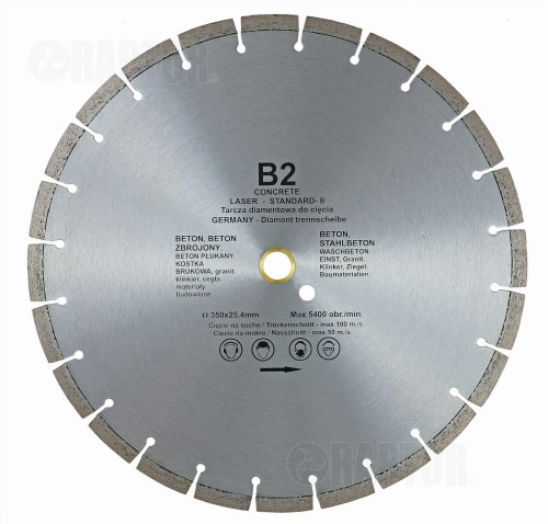 Tarcza diamentowa do cięcia betonu kostku brukowej TEDIAM B2 350 mm 20 mm profesjonalna tarcza.jpg